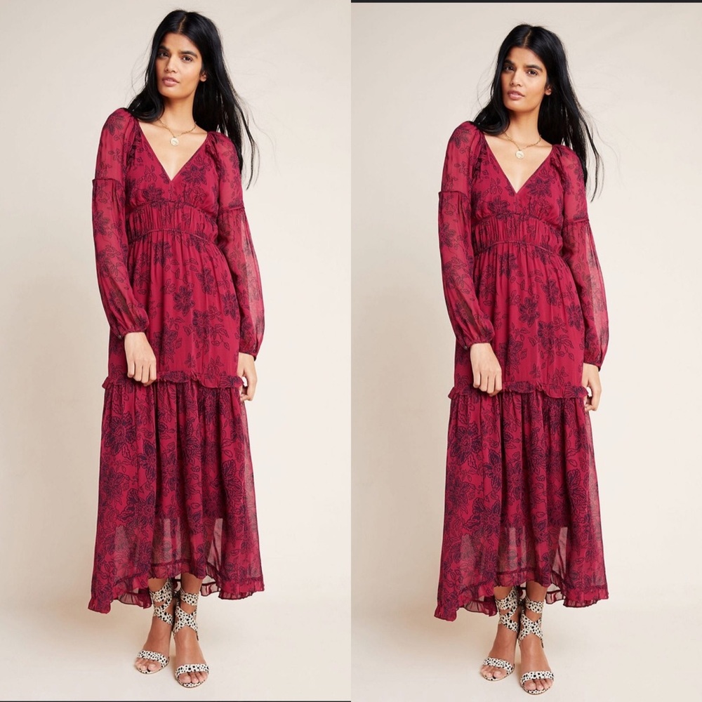 Maeve Red Floral Maxi Dress